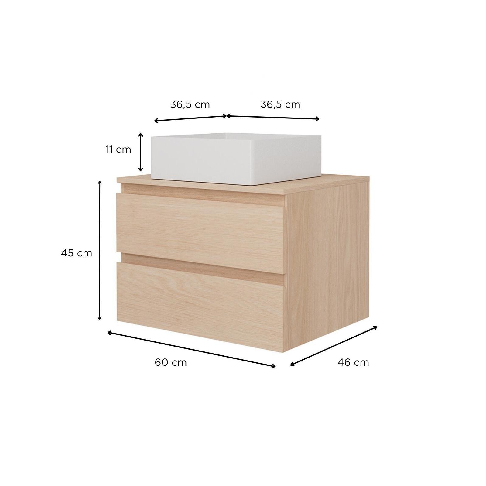 Ensemble meuble simple vasque 60 cm + vasque COMA