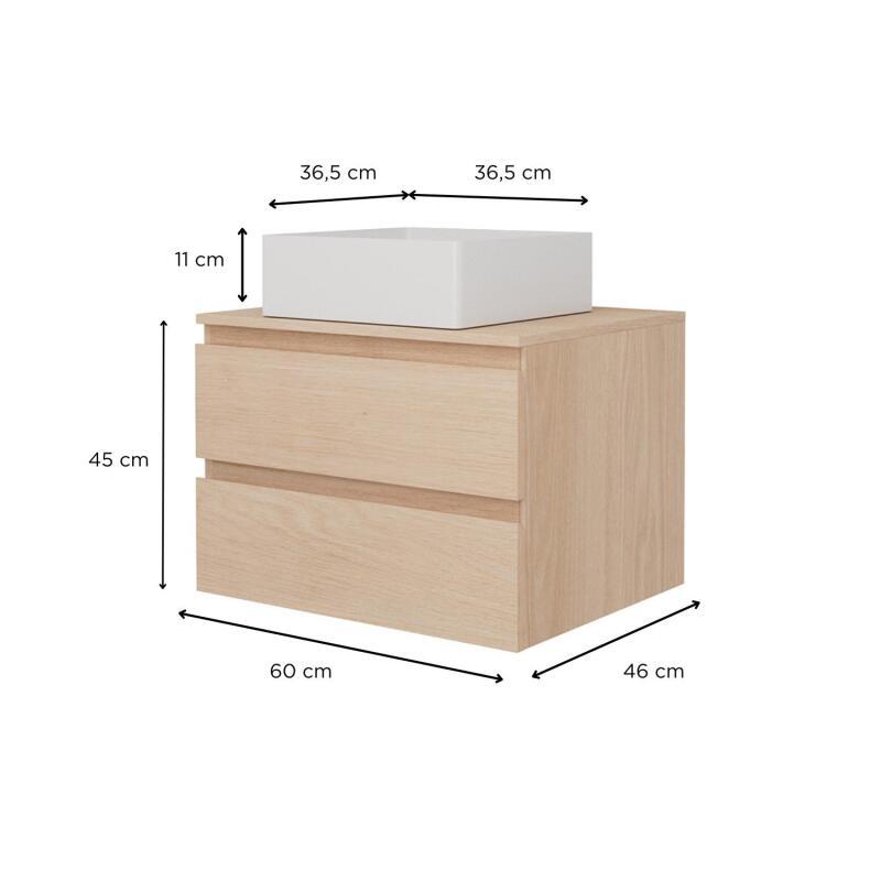 Ensemble meuble simple vasque 60 cm + vasque COMA