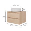 Ensemble meuble simple vasque 60 cm + vasque DIEGO