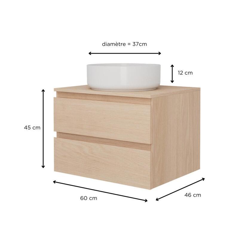 Ensemble meuble simple vasque 60 cm + vasque DIEGO