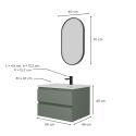 Ensemble meuble simple vasque 60 cm + robinet NETO + miroir Pepper
