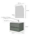 Ensemble meuble simple vasque 60 cm + robinet PIXE + miroir SORRENTO