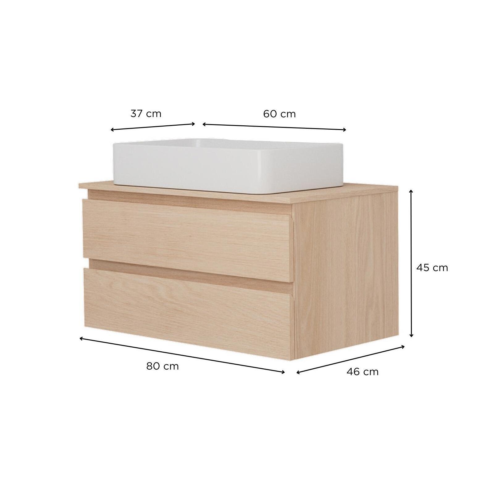 Ensemble meuble simple vasque 80 cm + vasque SADDY
