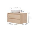 Ensemble meuble simple vasque 80 cm + vasque SACHA