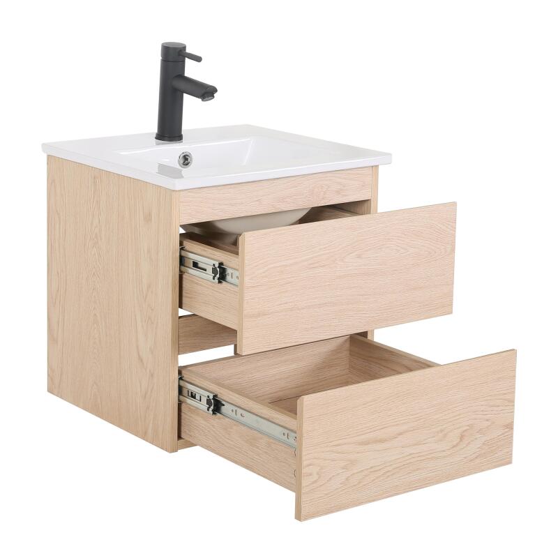 Meuble simple vasque 45 cm + vasque intégrée