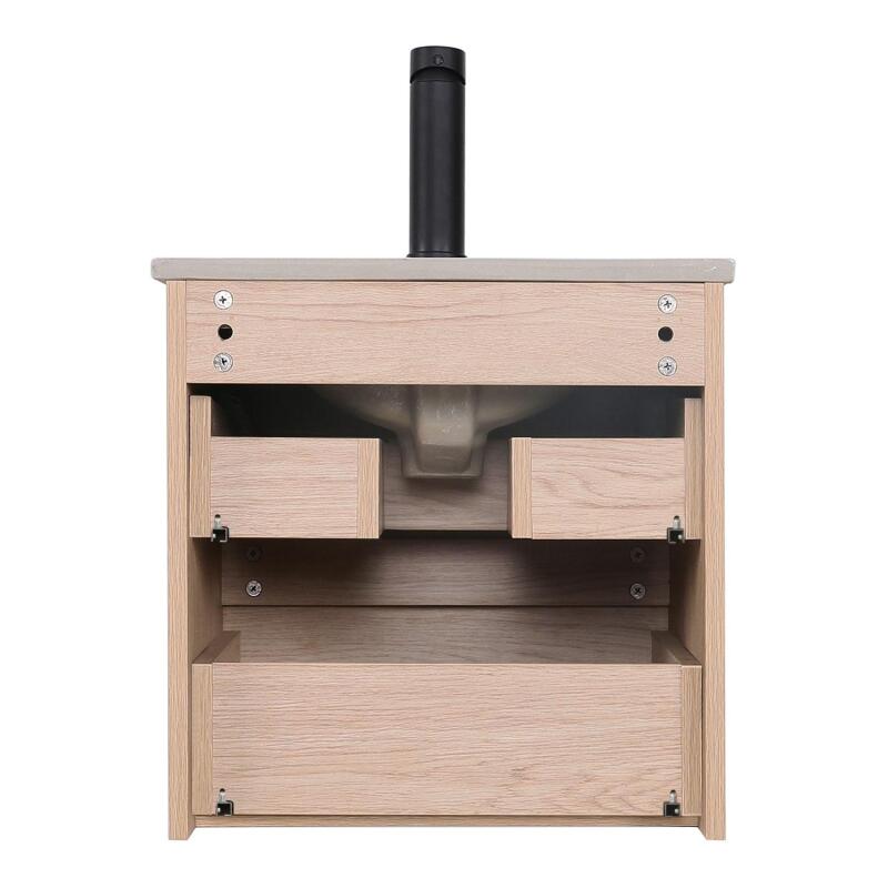 Meuble simple vasque 45 cm + vasque intégrée