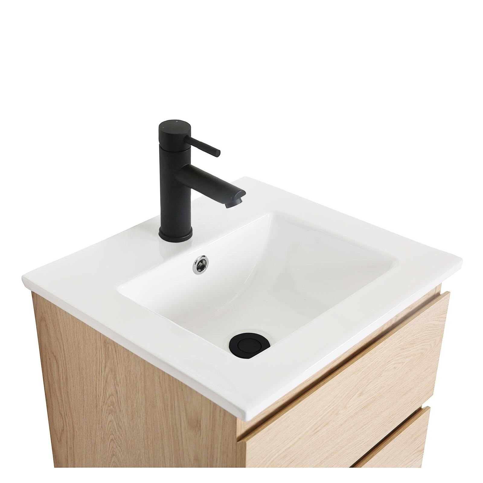 Meuble simple vasque 45 cm + vasque intégrée Meuble simple vasque 45 cm + vasque intégrée