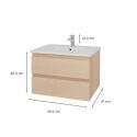 Ensemble meuble simple vasque 45 cm + robinet TAP