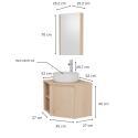 Ensemble meuble sous vasque d'angle + vasque DIEGO + robinet TAP + Armoire de toilette d'angle CLEO