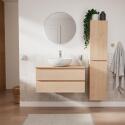 Ensemble meuble simple vasque 80 cm + vasque SACHA + robinet TAP + miroir EMA + colonne SORRENTO
