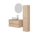 Ensemble meuble simple vasque 80 cm + vasque SACHA + robinet TAP + miroir EMA + colonne SORRENTO