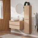 Ensemble meuble simple vasque 80 cm + vasque SACHA + robinet TAP + miroir EMA + colonne SORRENTO