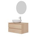 Ensemble meuble simple vasque 80 cm + vasque SACHA + robinet TAP + miroir EMA