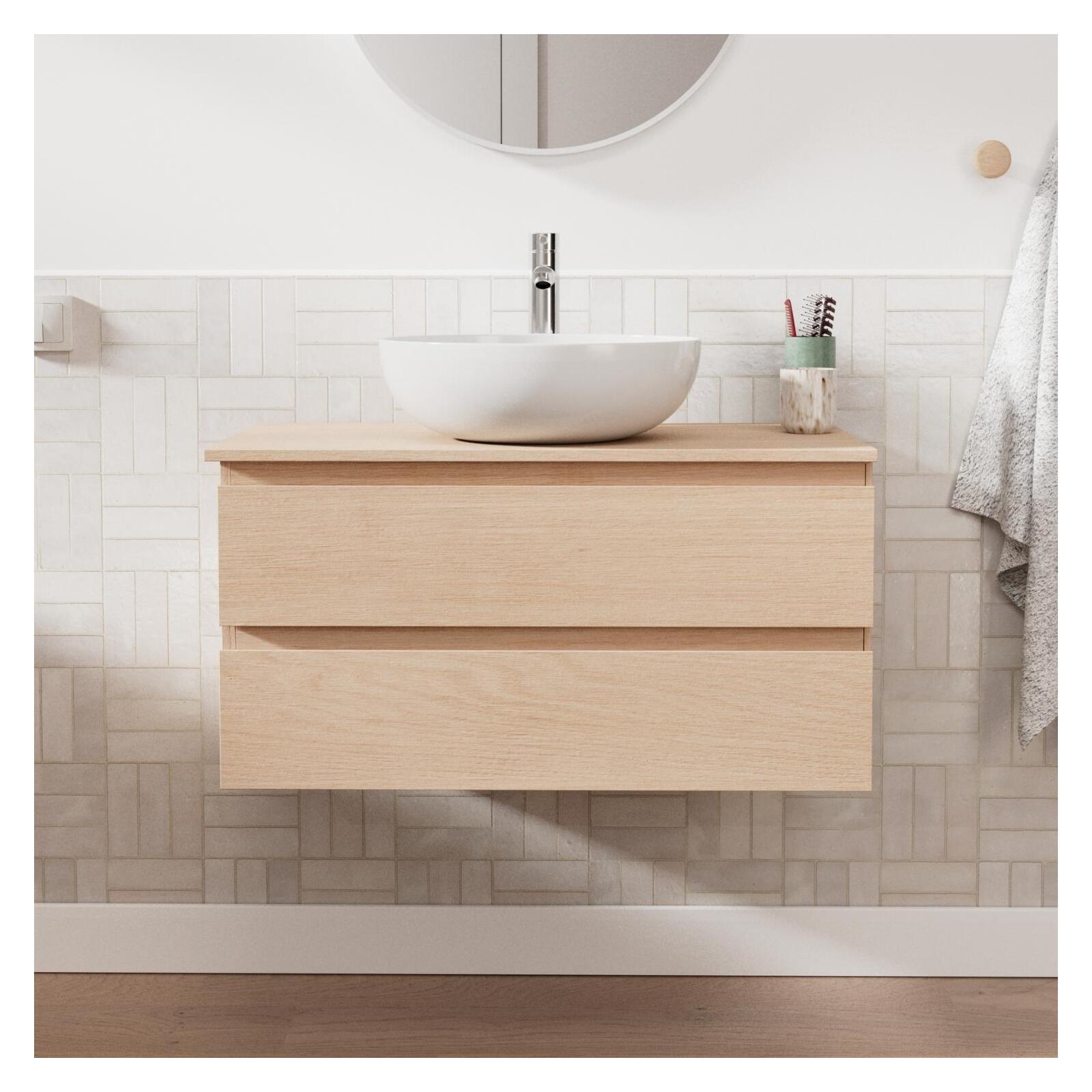 Ensemble meuble simple vasque 80 cm + vasque SACHA + robinet TAP