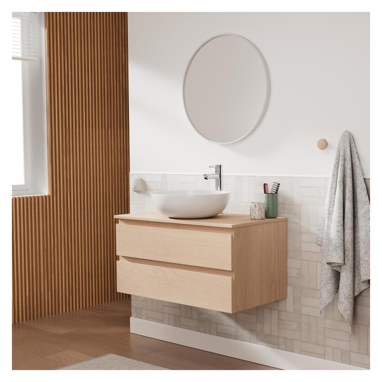 Ensemble meuble simple vasque 80 cm + vasque SACHA + robinet TAP