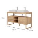 Ensemble meuble double vasque 140cm + vasques