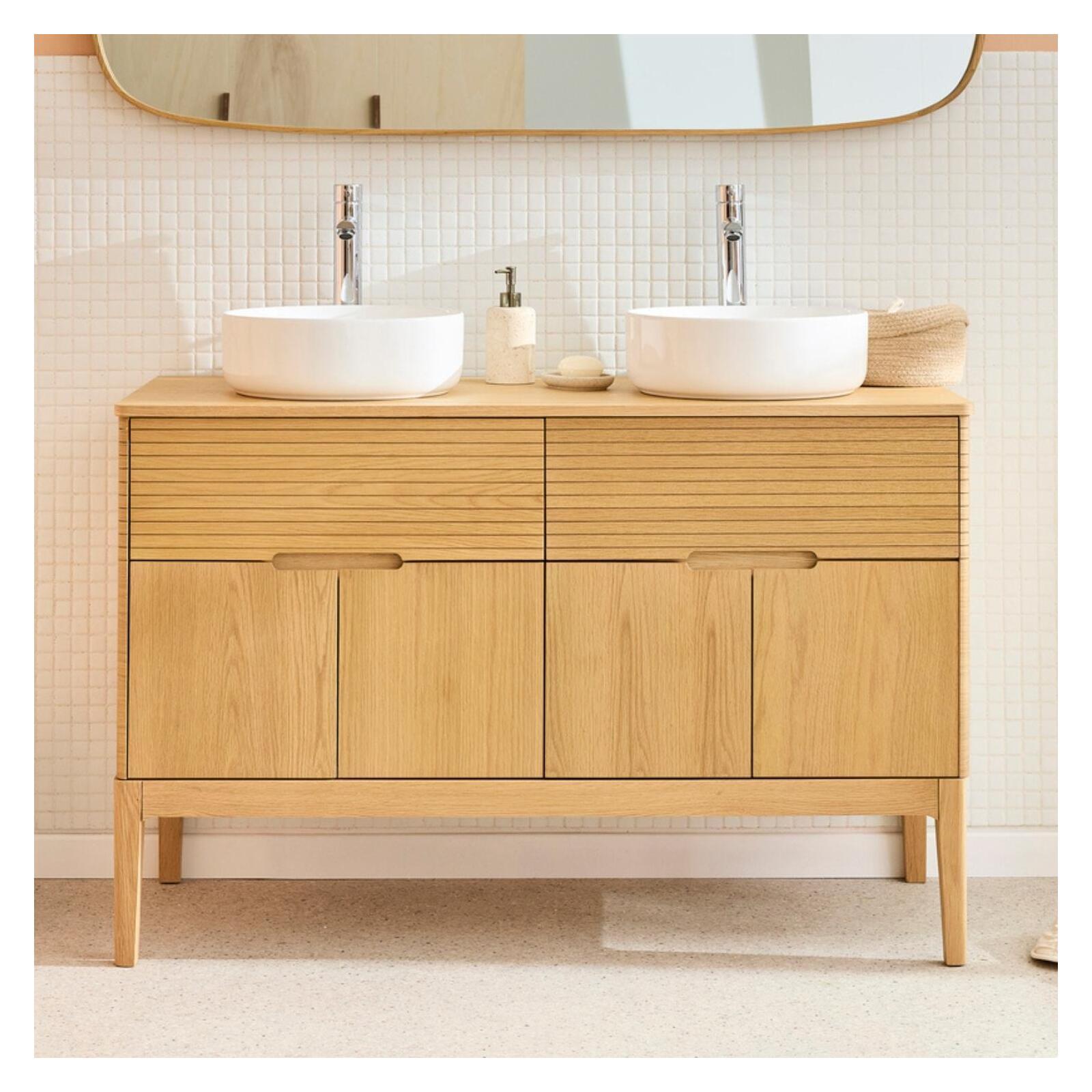 Ensemble meuble double vasque 120cm + vasque DIEGO + robinet TAP