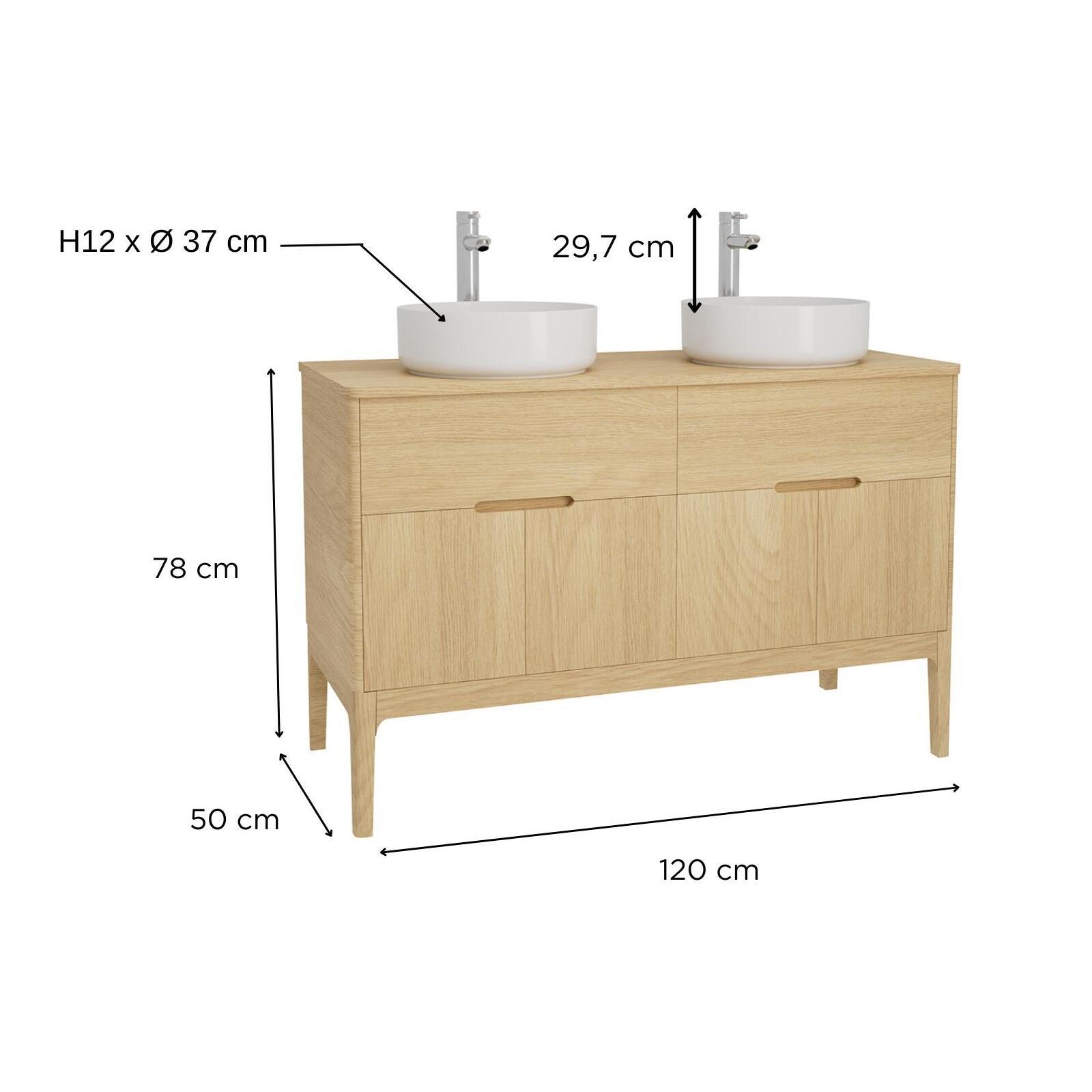 Ensemble meuble double vasque 120cm + vasque DIEGO + robinet TAP