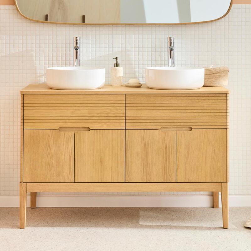 Ensemble meuble double vasque 120cm ALASKA + vasque DIEGO