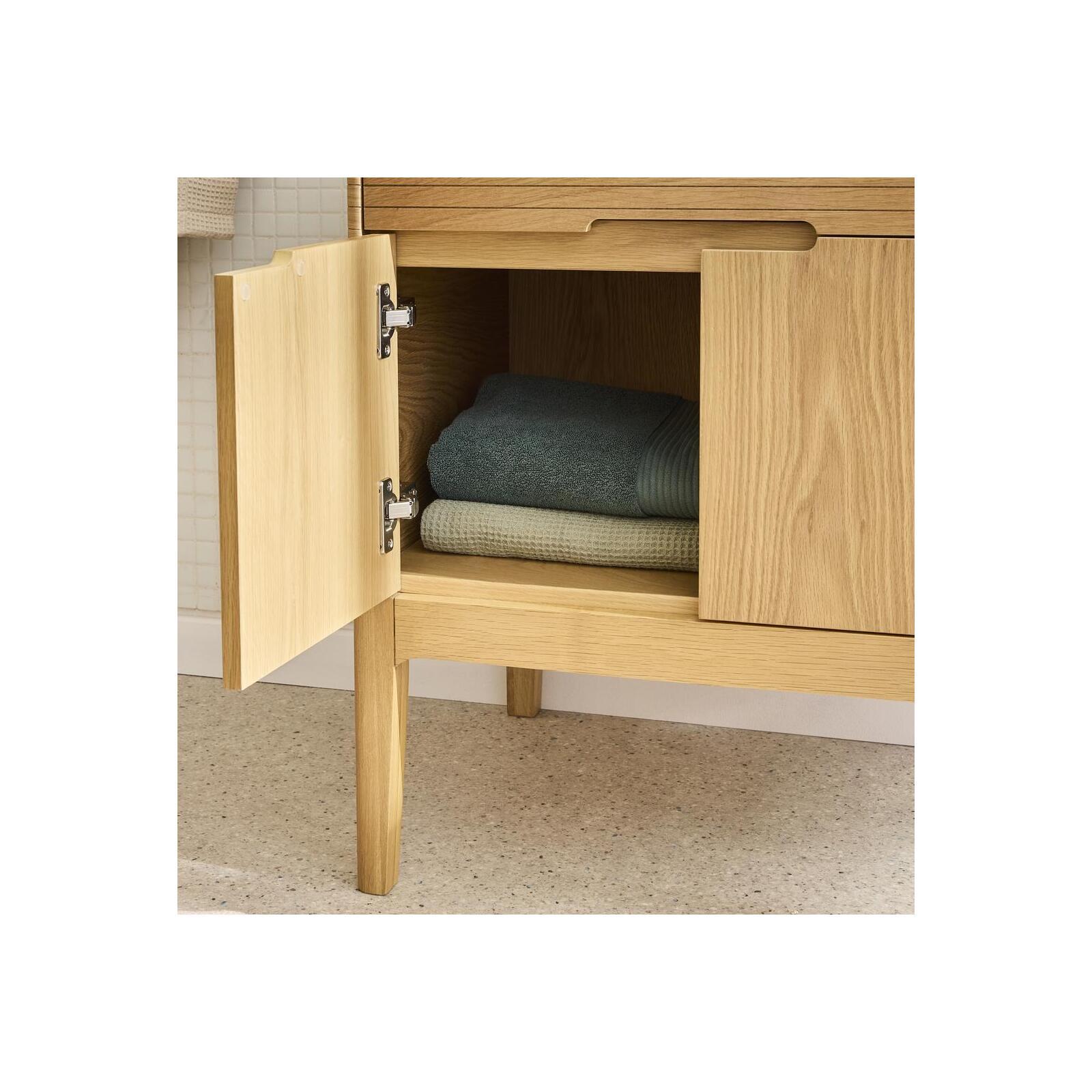 Ensemble meuble double vasque 60cm ALASKA + vasque DIEGO + robinet TAP + Miroir PEPPER