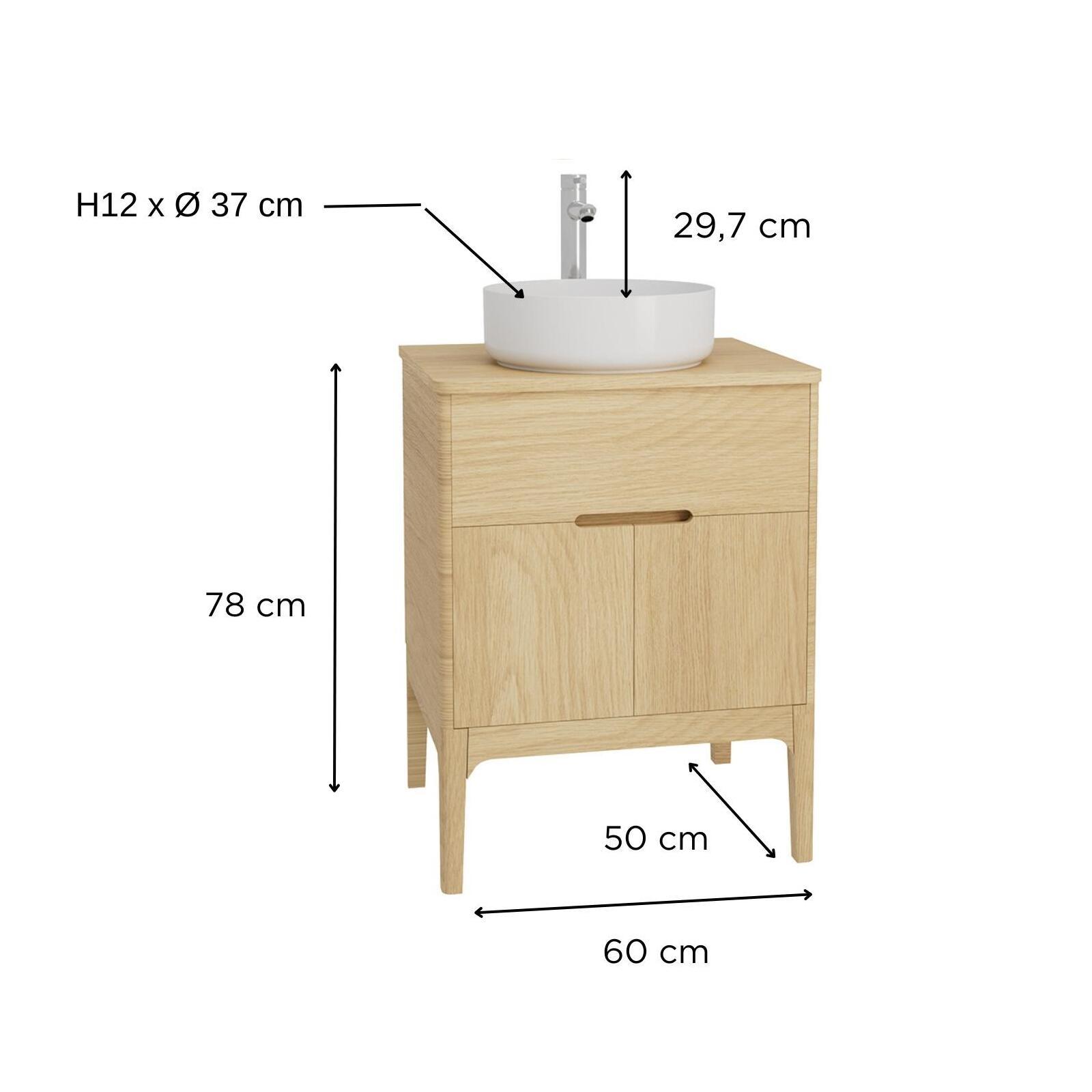 Ensemble meuble double vasque 60cm ALASKA + vasque DIEGO + robinet TAP