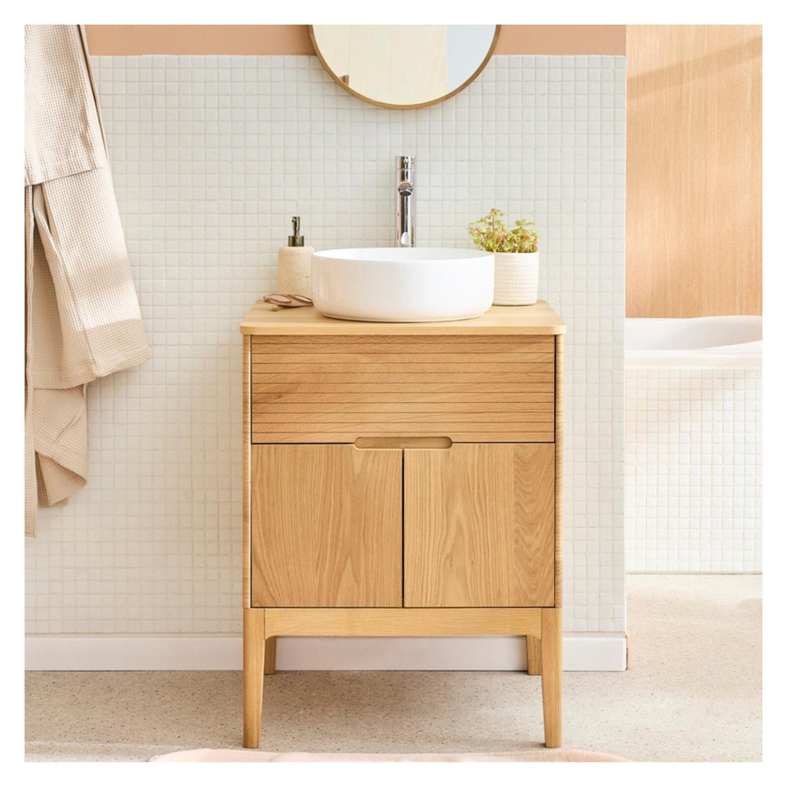 Ensemble meuble double vasque 60cm ALASKA + vasque DIEGO