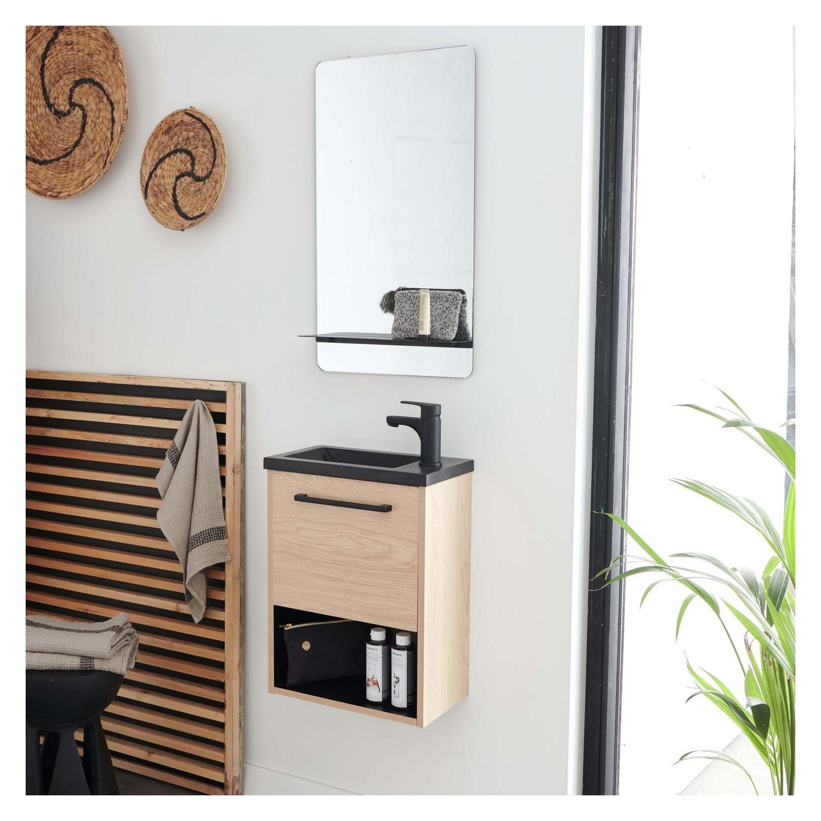 Ensemble meuble lave-mains NIKA + Miroir SIMONA