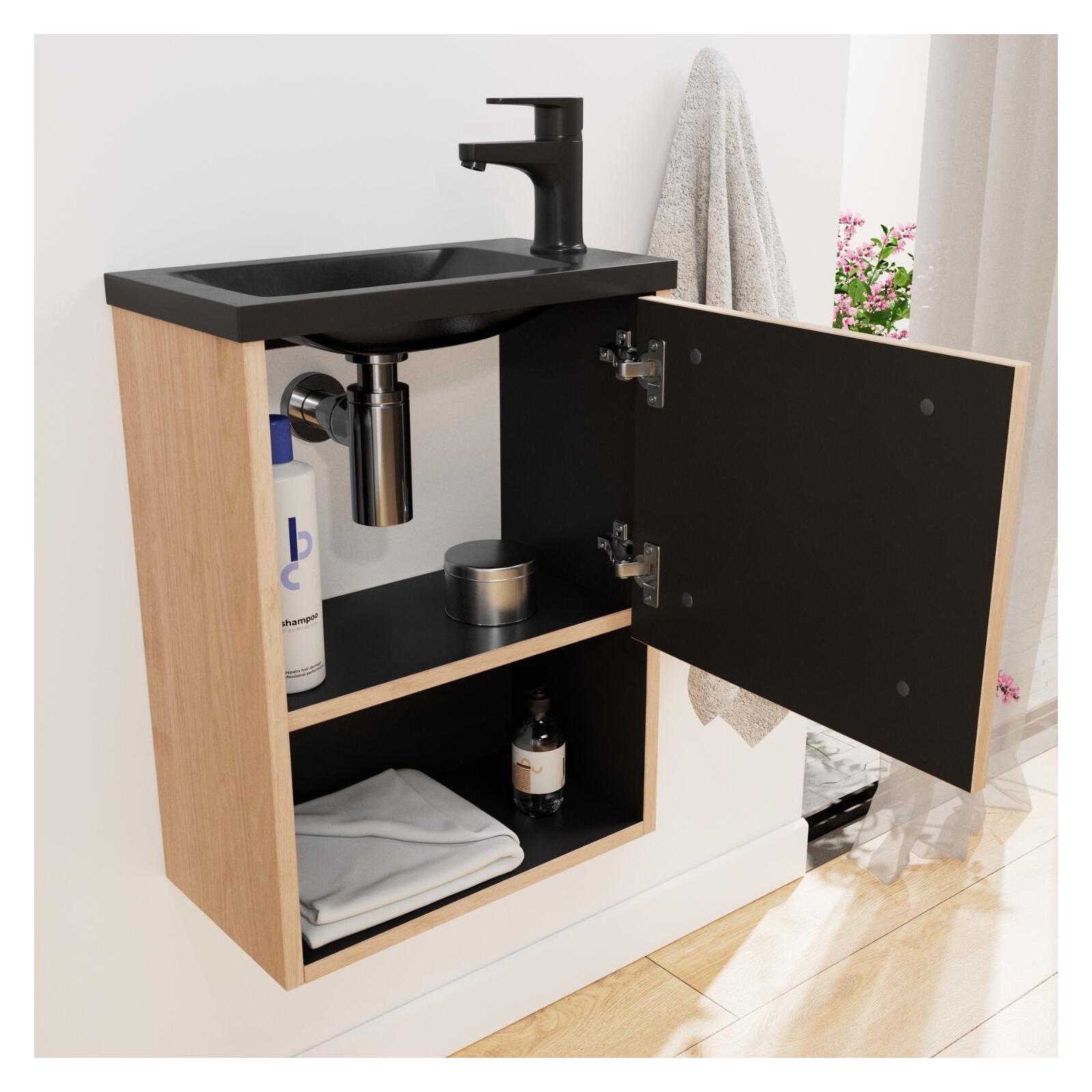 Ensemble meuble lave-mains NIKA + Miroir PEPPER