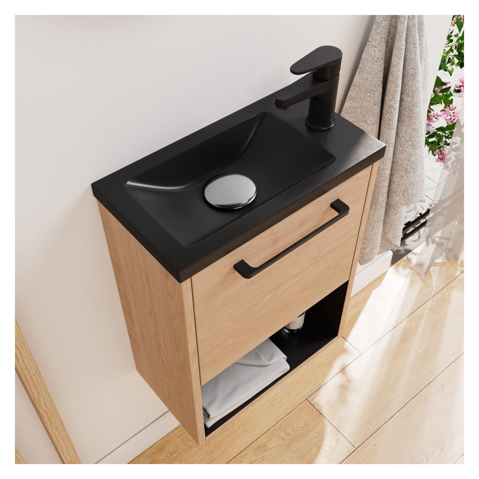 Ensemble meuble lave-mains NIKA + Miroir PEPPER