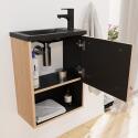 Ensemble meuble lave-mains NIKA + robinet GRIFO + Miroir PEPPER