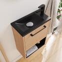 Ensemble meuble lave-mains NIKA + robinet GRIFO + Miroir PEPPER