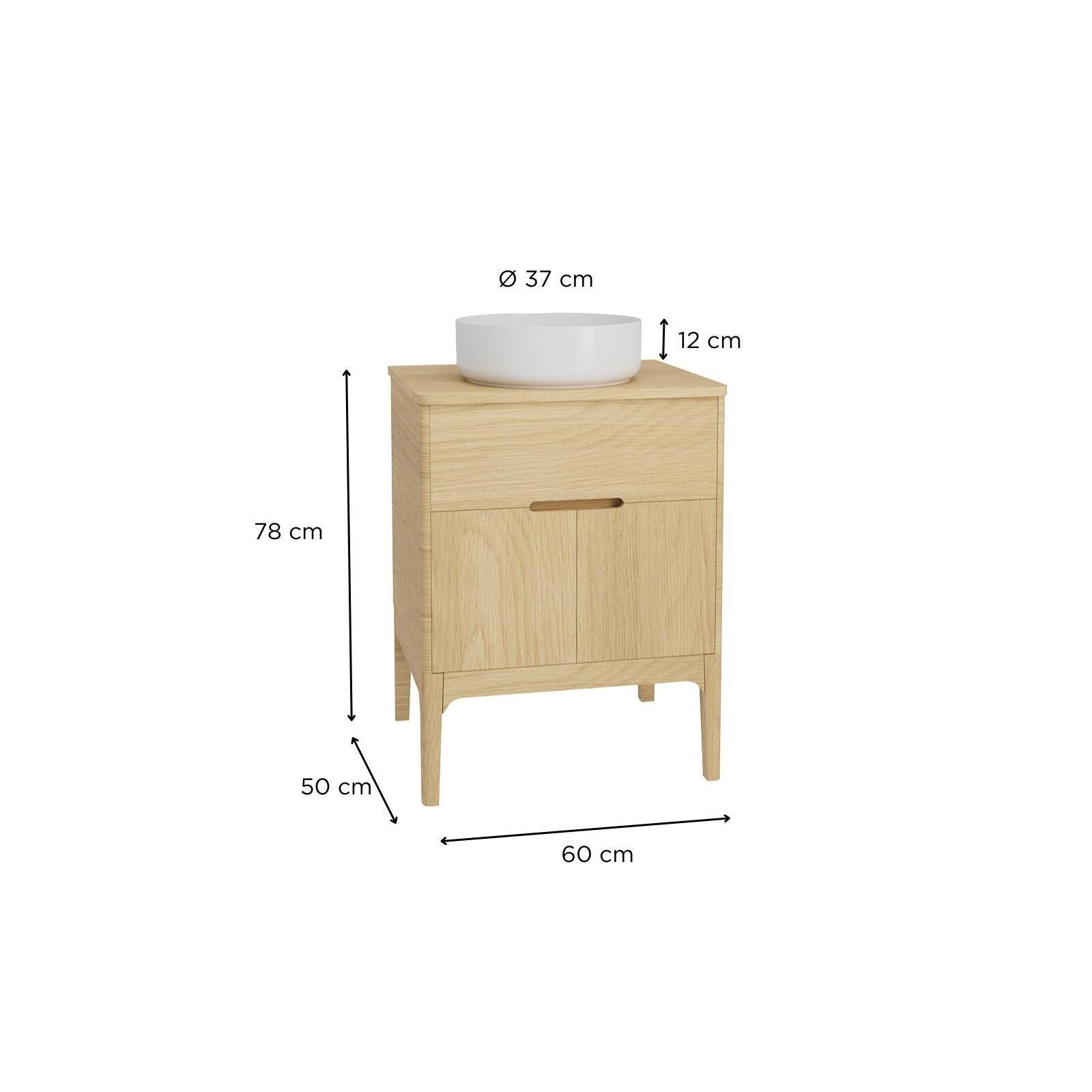 Ensemble meuble double vasque 60cm ALASKA + vasque DIEGO