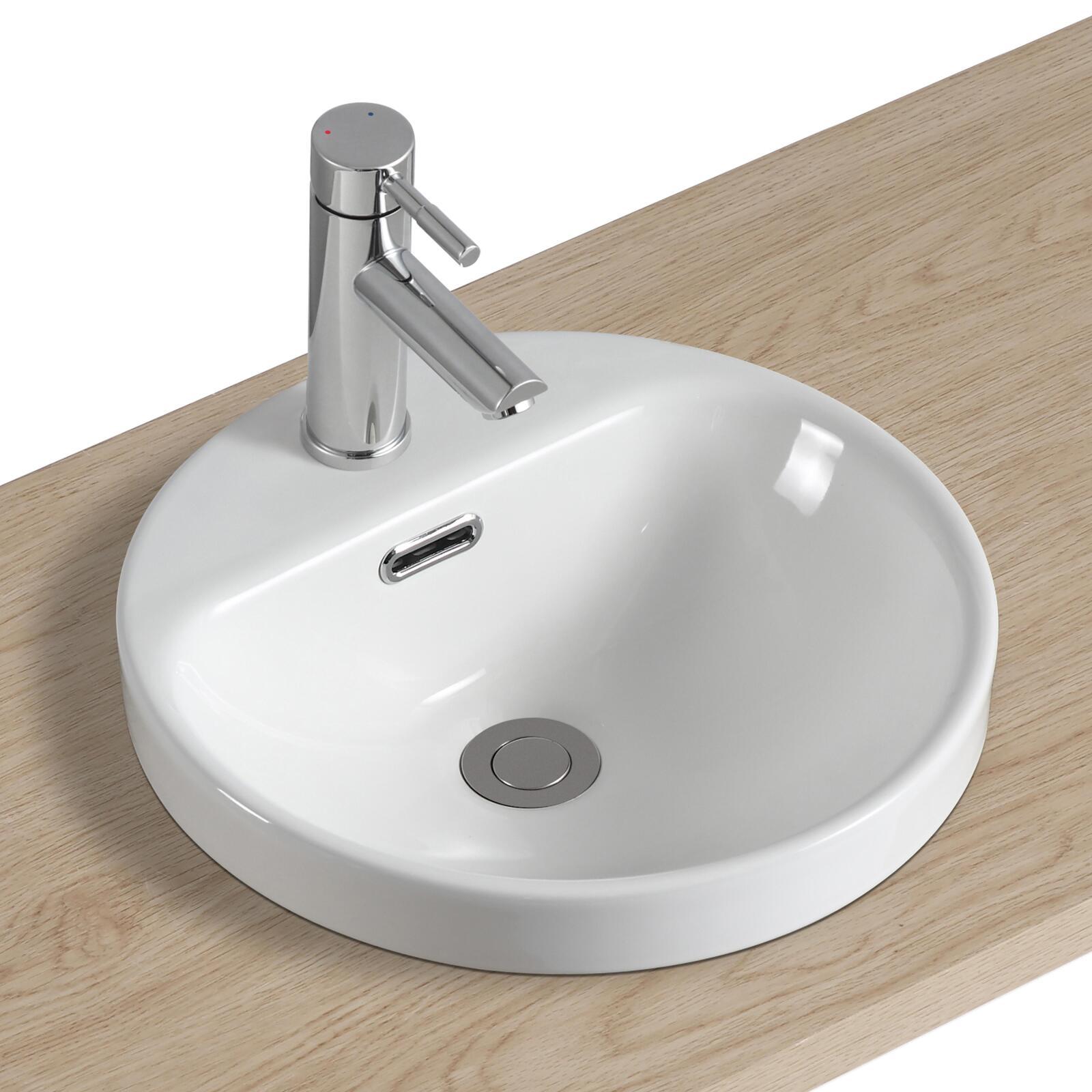 Vasque semi encastrée ronde 37x37 cm JADE