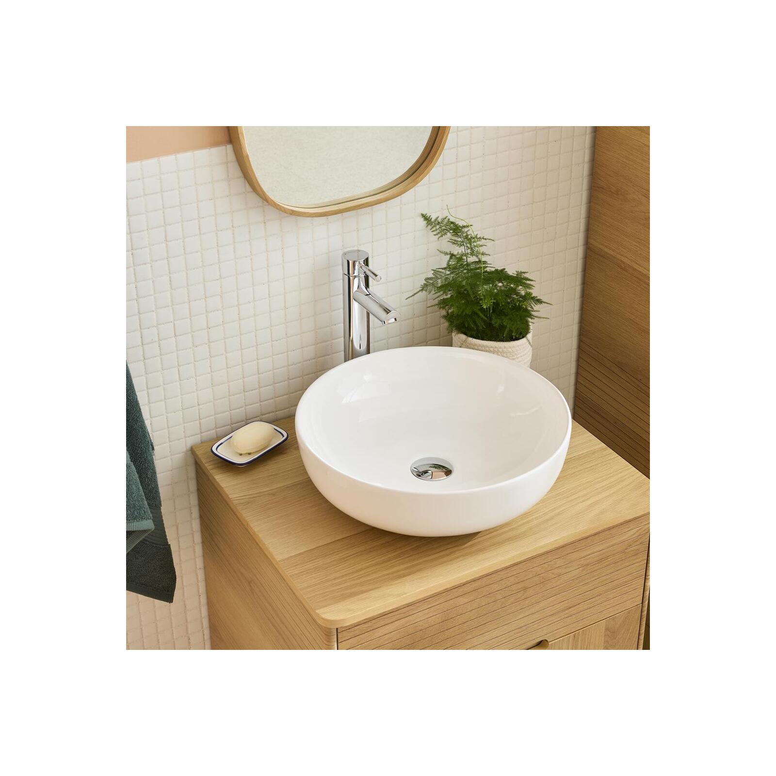 Vasque à poser ronde blanche en céramique 42x42 cm SACHA Vasque à poser ronde blanche en céramique 42x42 cm SACHA