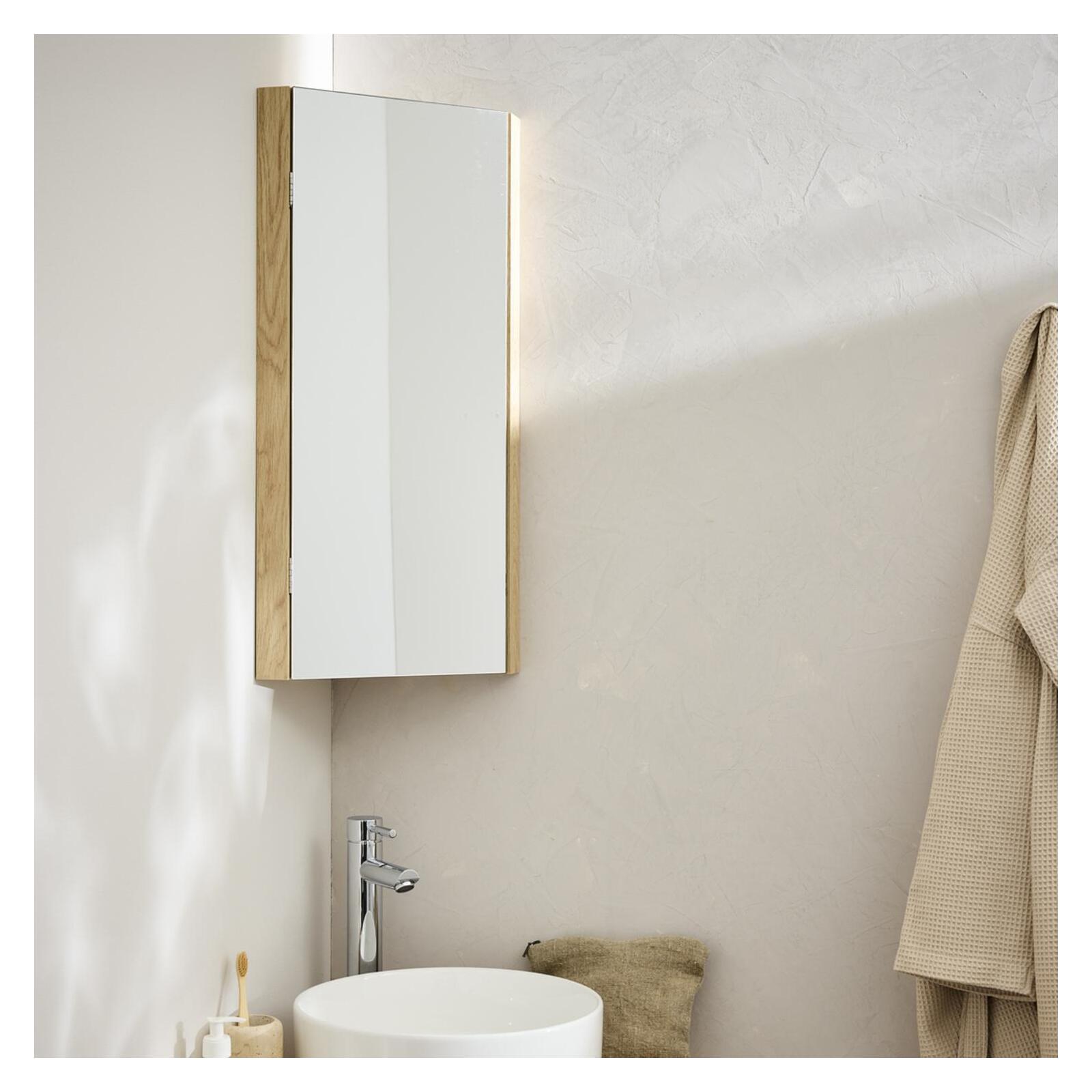 Armoire de toilette d'angle CLEO chene