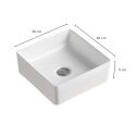 Vasque à poser carrée en céramique blanche 30x30 cm AONI