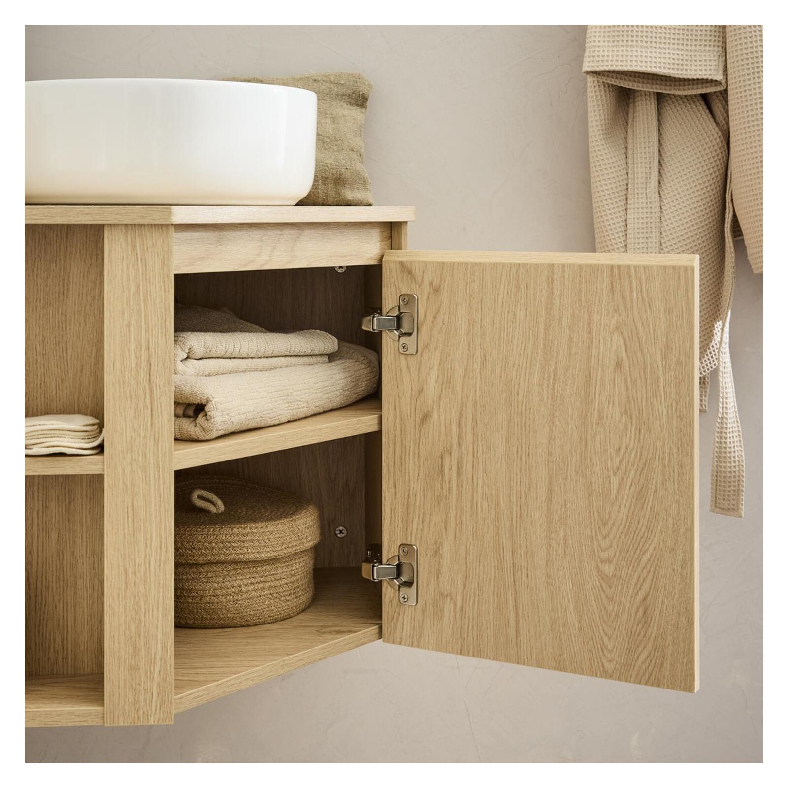 Ensemble meuble sous vasque d'angle + vasque DIEGO blanche