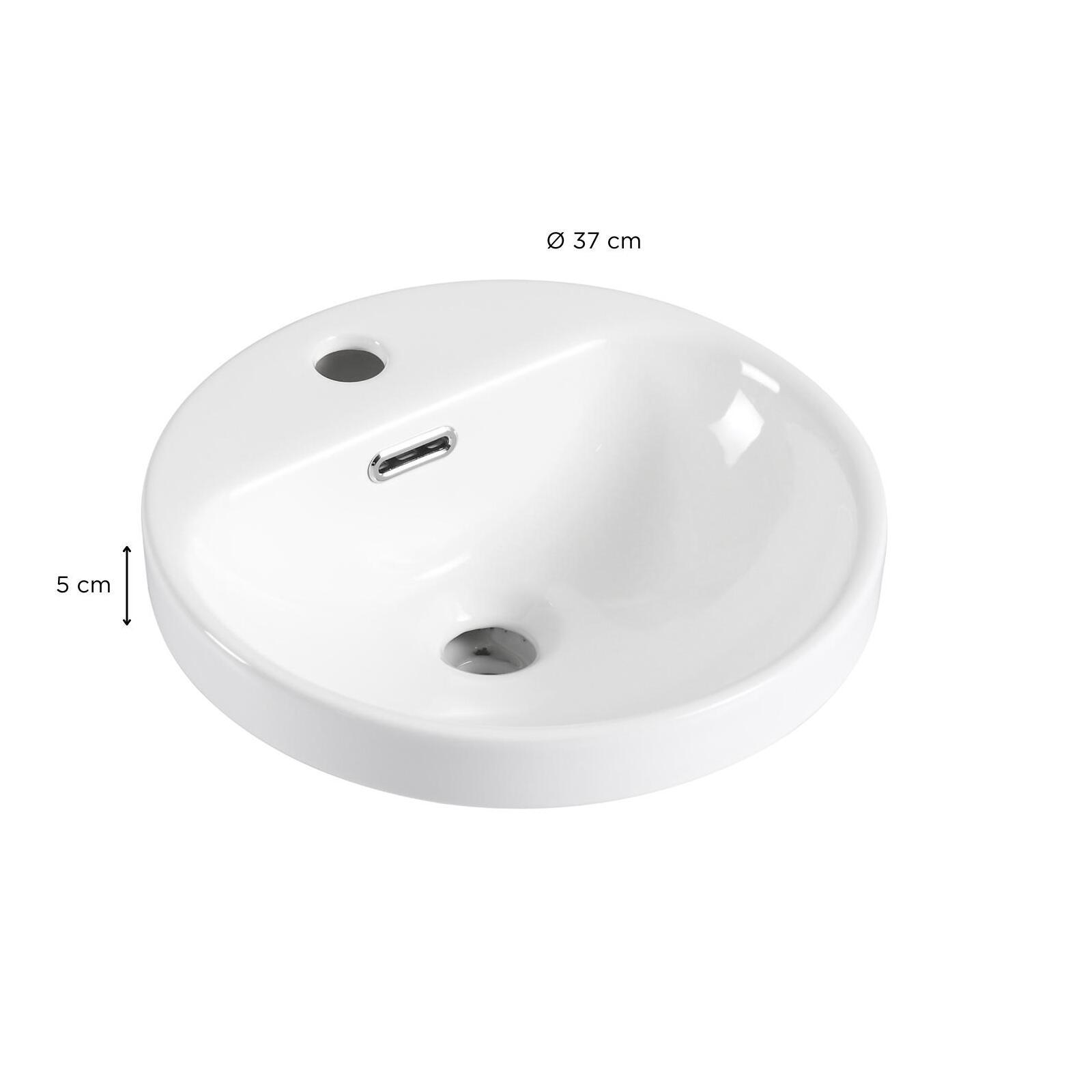 Vasque semi encastrée ronde 37x37 cm JADE