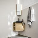 Ensemble meuble sous vasque d'angle + vasque DIEGO + robinet GRIFO + Armoire de toilette d'angle CLEO