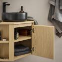 Ensemble meuble sous vasque d'angle + vasque DIEGO + robinet GRIFO + Armoire de toilette d'angle CLEO