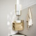 Ensemble meuble sous vasque d'angle + vasque DIEGO + robinet TAP + Armoire de toilette d'angle CLEO