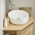 Ensemble meuble sous vasque d'angle + vasque DIEGO + robinet TAP + Armoire de toilette d'angle CLEO