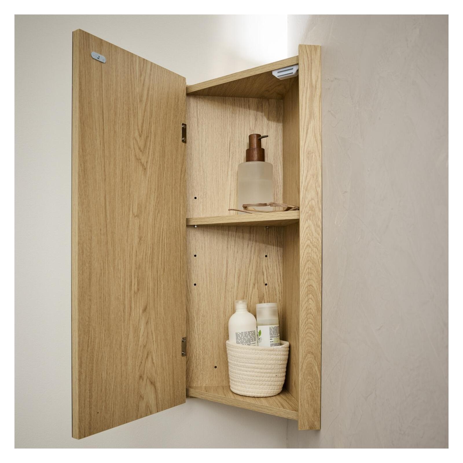 Ensemble meuble sous vasque d'angle + vasque DIEGO + robinet TAP + Armoire de toilette d'angle CLEO