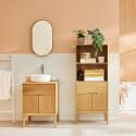 Ensemble meuble simple vasque 60cm ALASKA + vasque DIEGO + robinet TAP + Miroir PEPPER + Colonne ALASKA