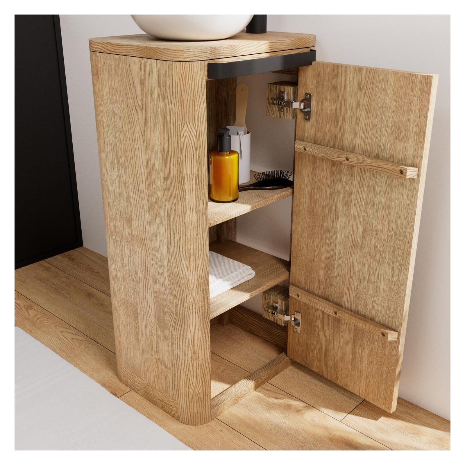 Ensemble meuble lave-mains TOM + vasque MAUD + miroir PEPPER