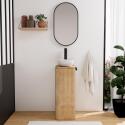Ensemble meuble lave-mains TOM + vasque MAUD + robinet ROB + miroir PEPPER