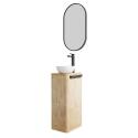 Ensemble meuble lave-mains TOM + vasque MAUD + robinet ROB + miroir PEPPER