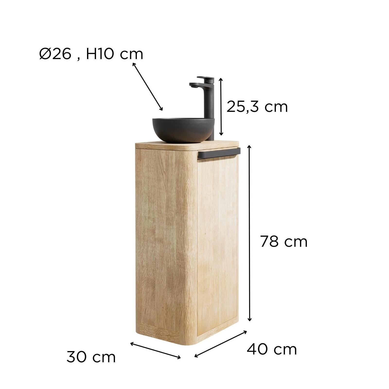 Ensemble meuble lave-mains TOM + vasque MAUD + robinet ROB