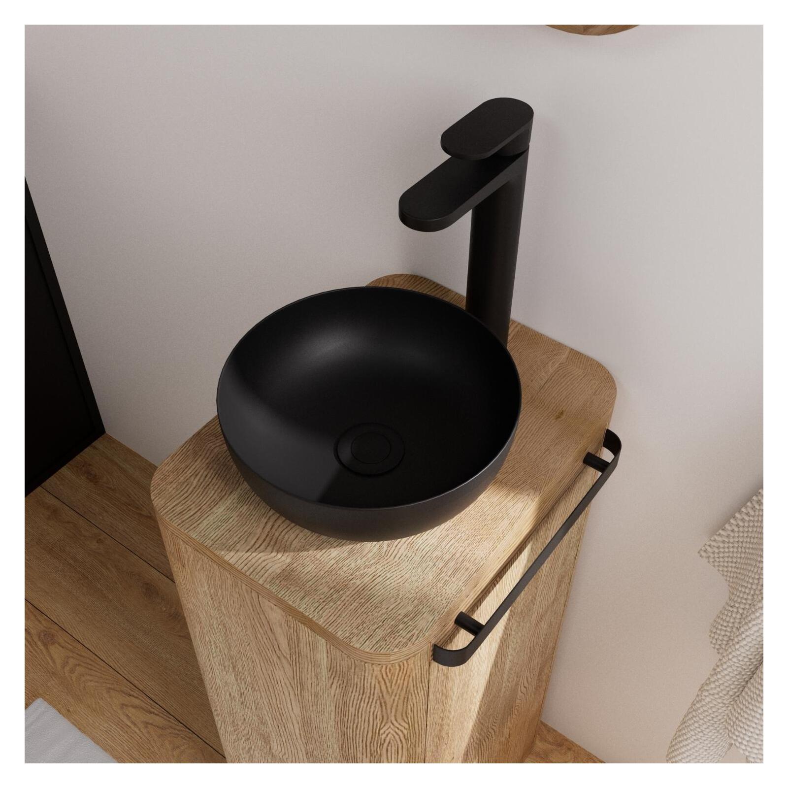 Ensemble meuble lave mains TOM + vasque MAUD + miroir OAKY