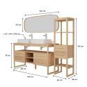 Ensemble meuble double vasque 140 cm + Vasques + Robinets + Miroir + Colonne